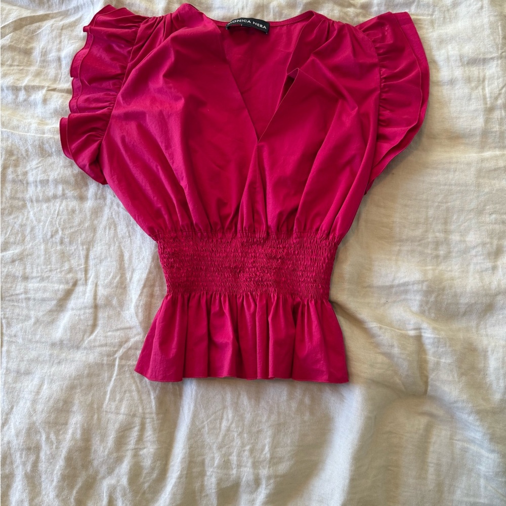 Elegant Pink Ruffled Women's Top
